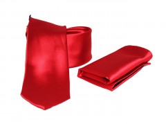  Szatén nyakkendő szett - Piros Egyszínű nyakkendő